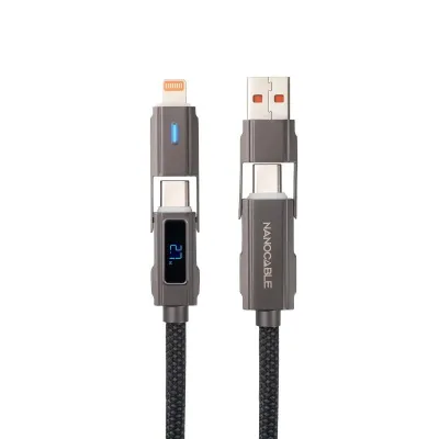 Nanocable Cable USB-C a USB-A y Lightning 1M