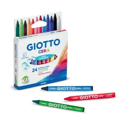 Giotto Pack de 12 Lápices de Cera Extraresistentes y de Punta Fácil