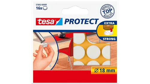 Tesa Fieltro Protector Antirrasguños Ø18mm Marrón - Blister 16 Unidades