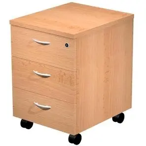 Artexport Cajonera Presto 3 Cajones Con Ruedas, Guías Metálicas y Cerradura Haya