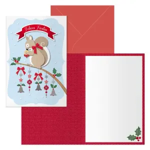Dohe Pack de 6 Tarjetas de Felicitación Navideña con Sobre 11.5x17cm