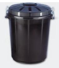 Cubo Basura Redondo Con Tapa 70L Negro
