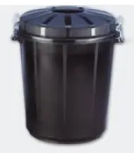 Denox Cubo Basura Redondo Con Tapa 70L Negro