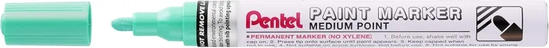 Pentel Paint Marker Marcador De Pintura - Punta Media 4.5Mm - Permanente En Todas Las Superficies - Resistente A Luz Y Agua - Cuerpo De Aluminio - Color Verde Perla