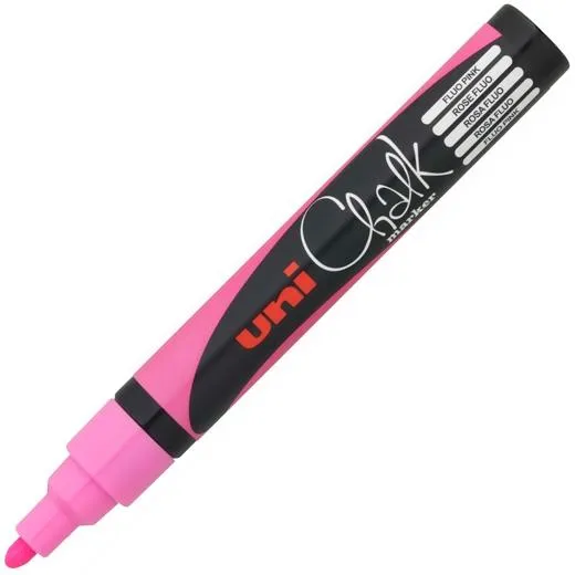 Uniball Marcador De Tiza Líquida Chalk Pwe-5M Rosa Flúor