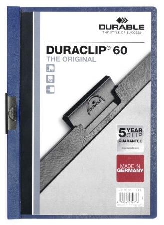 Durable Carpeta Dossier Pinza Duraclip 60 Azul Oscuro A4 -25U-