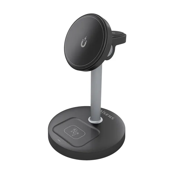 Aisens Cargador Inalambrico 15W - Usb-C - Protocolo Qi2 - Moviles, Apple Watch Y Auriculares - Proteccion Contra Sobretension, Sobretemperatura Y Sobrecorriente - Color Negro