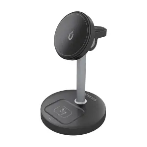 Aisens Cargador Inalámbrico 15W USB-C Qi2 para Móviles, Apple Watch y Auriculares - Negro