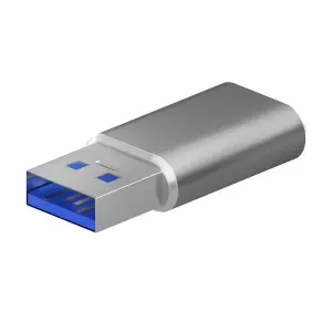Aisens Mini Adaptador USB-A/M 3.2 Gen2 a USB-C/H Aluminio Gris