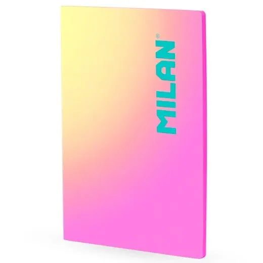 Milan Libreta Encolada A4 48H Papel 95Gr Cuadricula 5X5 Colección Sunset Rosa