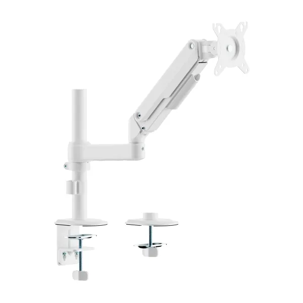Aisens Eco Soporte De Mesa Con Brazo Articulado Para Monitor De 17"-32" - Soporta Hasta 9Kg - Gestion De Cables - Vesa 100X100Mm - Contrapeso Giratorio E Inclinable - Color Blanco