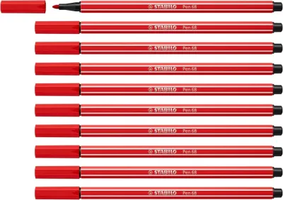 Stabilo Pen 68 Rotulador Punta de Fibra 1mm Tinta a Base de Agua Color Carmín