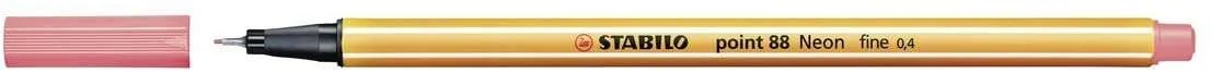 Stabilo Point 88 Rotulador De Punta Fina De Fibra - Trazo De 0.4 Mm - Tinta Con Base De Agua - Color Rojo Neon