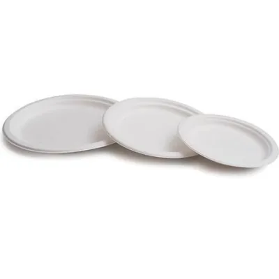 Plato Biodegradable Caña De Azúcar 17cm Pack 50 Blanco