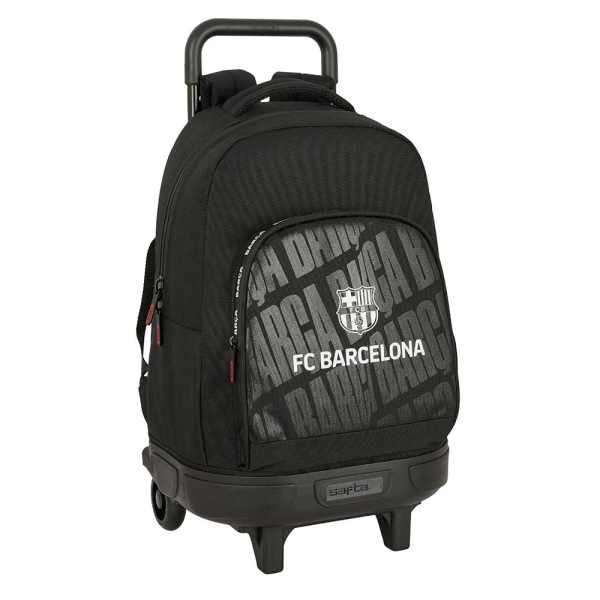 Safta F.c.barcelona Mochila Con Carro - Extraible - Bolsillo Frontal - Portabotellas - Tirador Doble - Hombreras Acolchadas - Asa Acolchada - Tarjeta Id - 33L - 330X220X450Mm - Color Negro