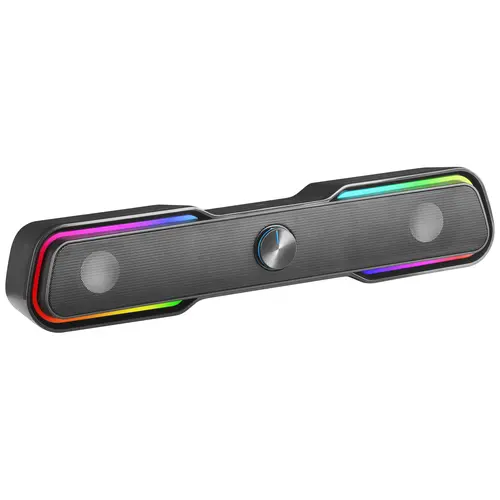 Mars Gaming Barra De Sonido Bluetooth MSBX Black 10W RMS Con Iluminación RGB Dinámica