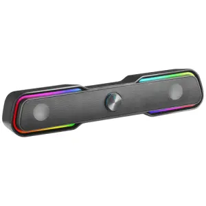 Mars Gaming Barra De Sonido Bluetooth MSBX Black 10W RMS Con Iluminación RGB Dinámica