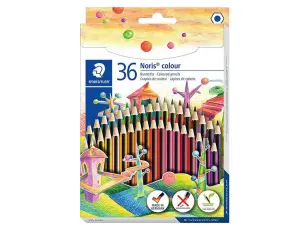 Staedtler Noris Colour 185 - Pack de 36 Lápices Hexagonales de Colores Wopex