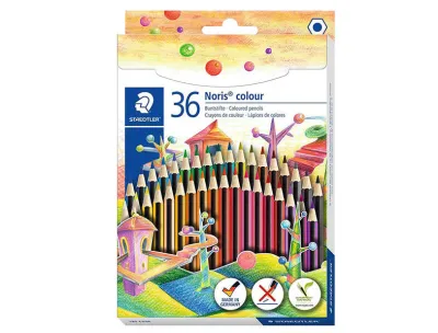 Staedtler Noris Colour 185 - Pack de 36 Lápices Hexagonales de Colores Wopex