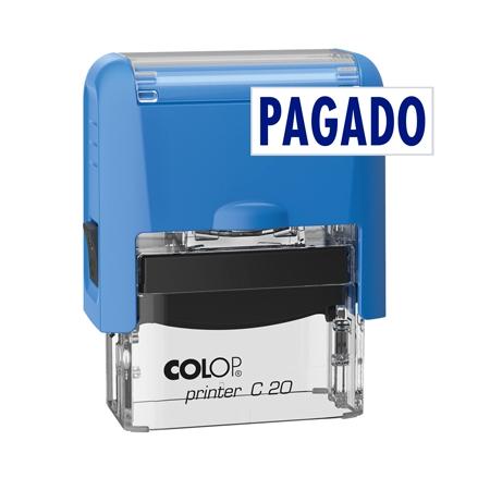 Colop Sello Printer C20 Formula " Pagado " Almohadilla E/20 14X38Mm Azul