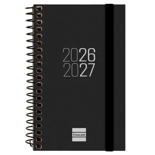 Finocam Agenda Espir Para Estudiantes Espiral E3-79X127Mm Svh Negro Curso 2026-2027