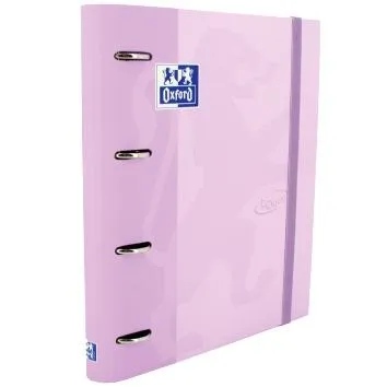 Oxford Carpeta Anillas 4x35mm Touch European Binder con Recambio 100H A4+ 5x5 Malva Pastel
