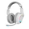 HEADSET WIRELESS MARS GAMING MHW100 WHITE 2.4GPRO CANCELACION DE RUIDO ACTIVA ENC + PASIVA DRIVERS 50mm ILUMINACION ARGB MICRO EXTRAIBLE