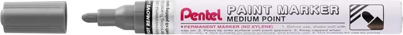 Pentel Paint Marker Marcador De Pintura - Punta Media 4.5Mm - Permanente En Todas Las Superficies - Resistente A Luz Y Agua - Cuerpo De Aluminio - Color Negro Perla
