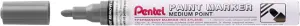 Pentel Paint Marker Marcador de Pintura - Punta Media 4.5mm - Permanente en todas las Superficies - Resistente a Luz y Agua - Cuerpo de Aluminio - Color Negro Perla