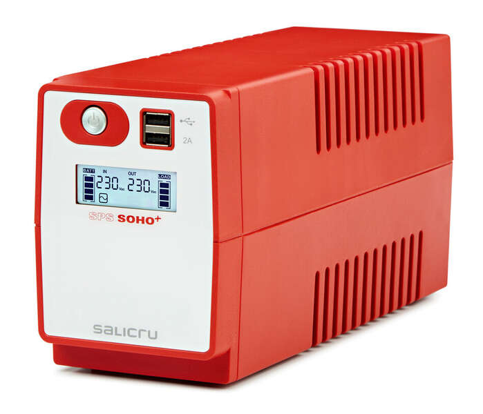 Salicru Sps 500 Soho+ Iec Sistema De Alimentacion Ininterrumpida - Sai/Ups - 500 Va - Line-Interactive - Doble Cargador Usb - Tipo De Tomas Iec - Color Rojo