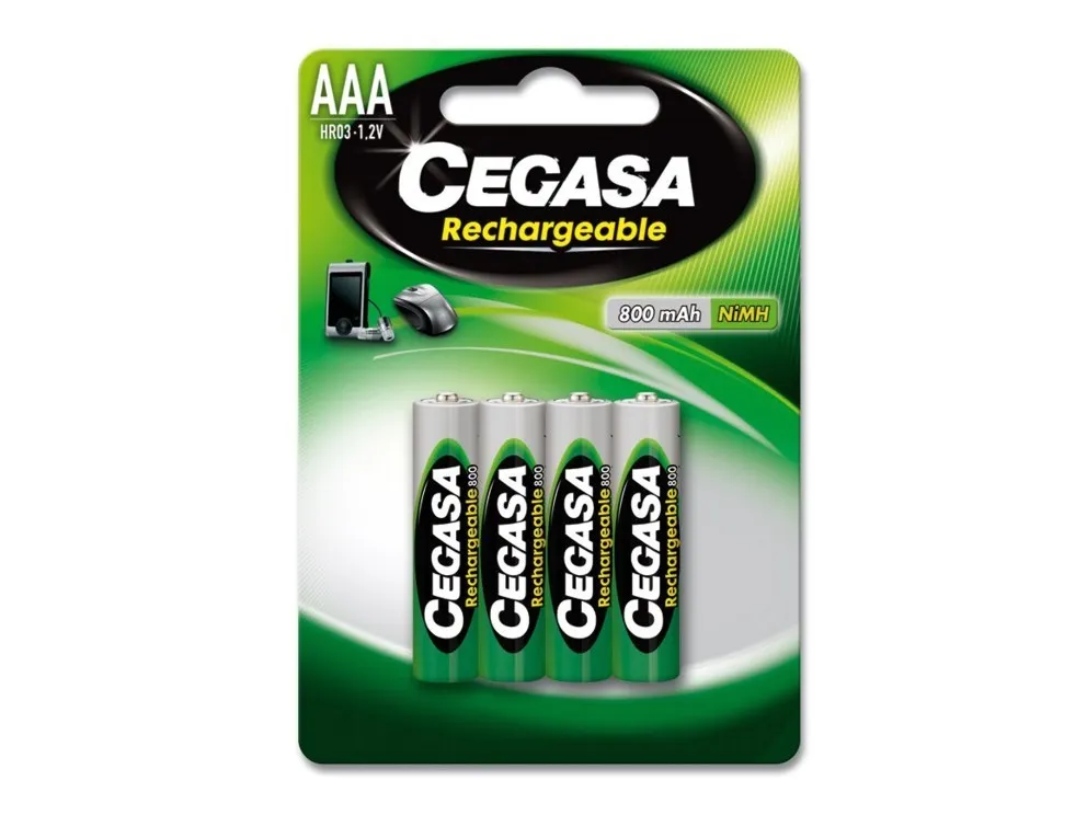 Cegasa Pack de 4 Pilas Recargables AAA HR03 800mAh