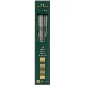 Faber Castell Minas TK 9071 Dibujo 2mm 3H Estuche 10 Unidades Negro Intensivo