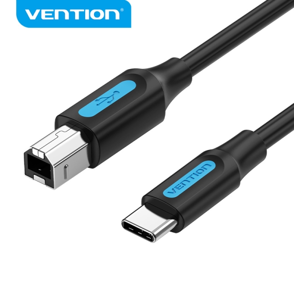 Vention Cqubg Cable De Impresora Usb 2.0 Tipo C A B - Transferencia 480 Mbps - 2A - Color Negro
