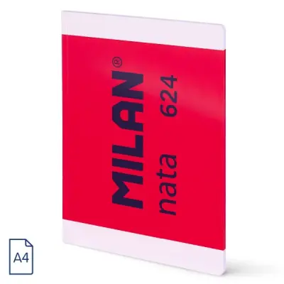 Milan Nata 624 Libreta A4 Cuadricula 5x5mm - 48 Hojas 95 gr/m2 - Color Rosa