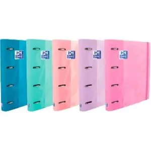 Oxford Carpeta De Anillas 4X35mm Touch European Binder Con Recambio 100H A4+ 5X5 T/Extradura Surtidos Pastel