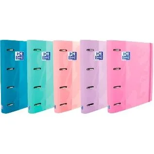 Oxford Carpeta De Anillas 4X35mm Touch European Binder Con Recambio 100H A4+ 5X5 T/Extradura Surtidos Pastel