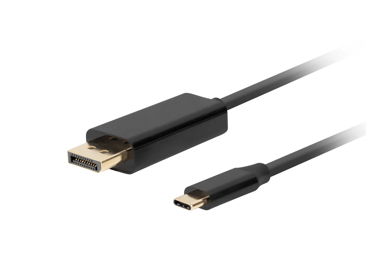 Lanberg Adaptador de Cable de Vídeo USB Tipo C a DisplayPort 1 m Negro