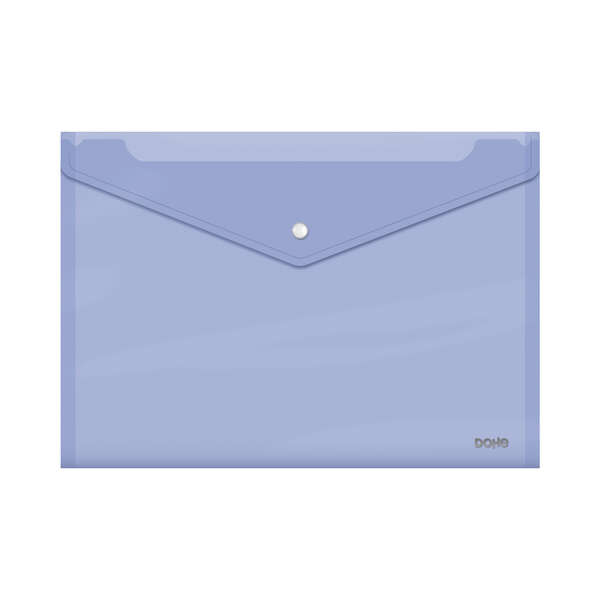 Dohe Sobre Portadocumentos Folio+ - Cierre De Broche - Polipropileno Cristal Transparente 150 Micras - Color Morado
