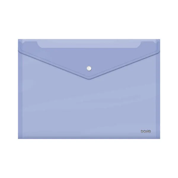 Dohe Sobre Portadocumentos Folio+ - Cierre De Broche - Polipropileno Cristal Transparente 150 Micras - Color Morado