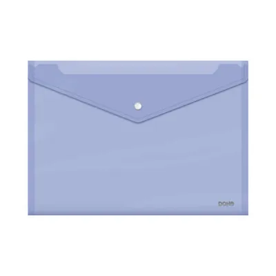 Dohe Sobre Portadocumentos Folio+ - Cierre De Broche - Polipropileno Cristal Transparente 150 Micras - Color Morado