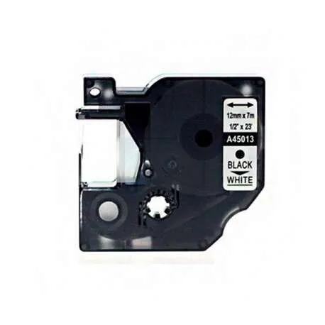 Dymo D1 45013 Cinta De Etiquetas Generica Para Rotuladora - Texto Negro Sobre Fondo Blanco - Ancho 12Mm X 7 Metros - Reemplaza S0720530
