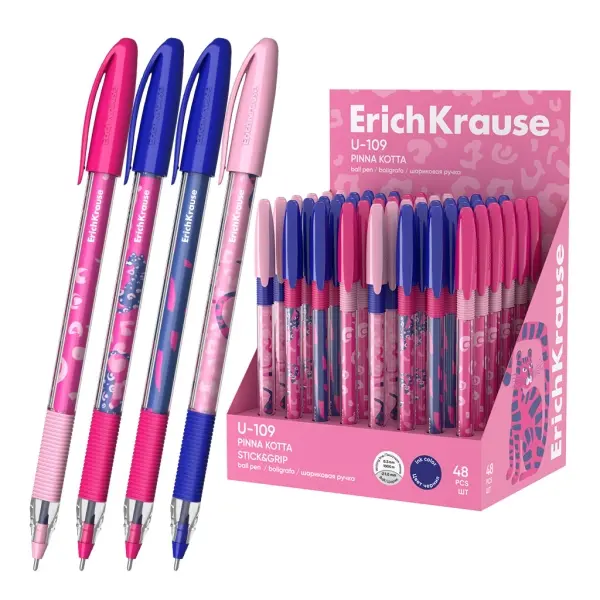 ErichKrause U-109 Expositor con 48 Bolígrafos Tinta Baja Viscosidad 0.3mm Azul
