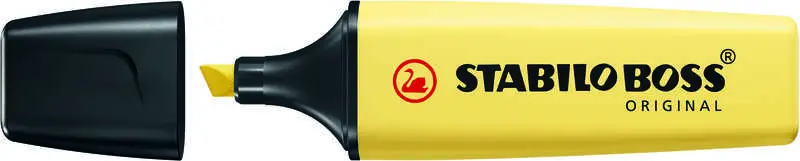 Stabilo Boss 70 Pastel Rotulador Marcador Fluorescente - Trazo Entre 2 Y 5Mm - Recargable - Tinta Con Base De Agua - Color Amarillo Cremoso