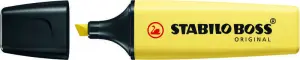 Stabilo Boss 70 Marcador Fluorescente Pastel Amarillo Cremoso - Trazo 2-5mm - Recargable