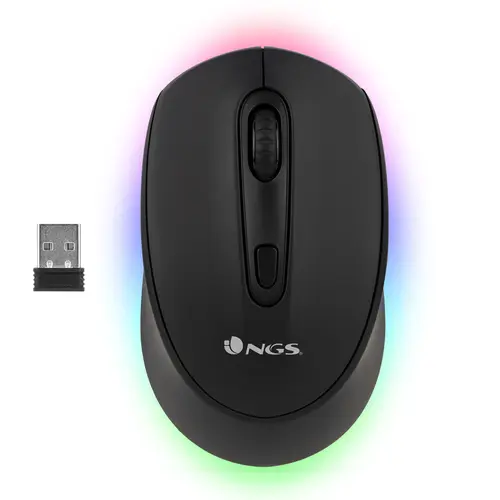 NGS Smog-RB Ratón Inalámbrico USB Bluetooth 2400dpi con Iluminación LED RGB
