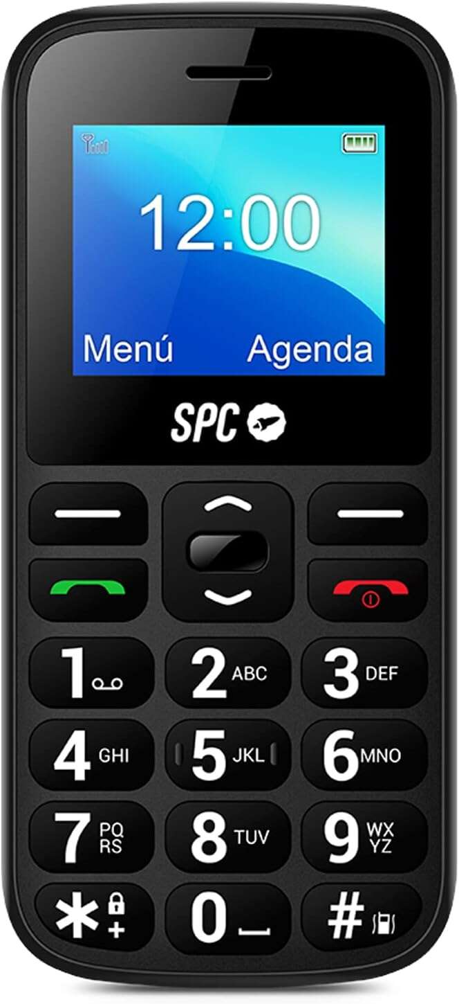 Spc Fortune 2 - Mayor Cobertura 4G - Llamada De Emergencia - Ayuda Inteligente En Remoto - Volumen De Timbre Muy Alto - Menu Sencillo Con Iconos Grandes - Color Negro