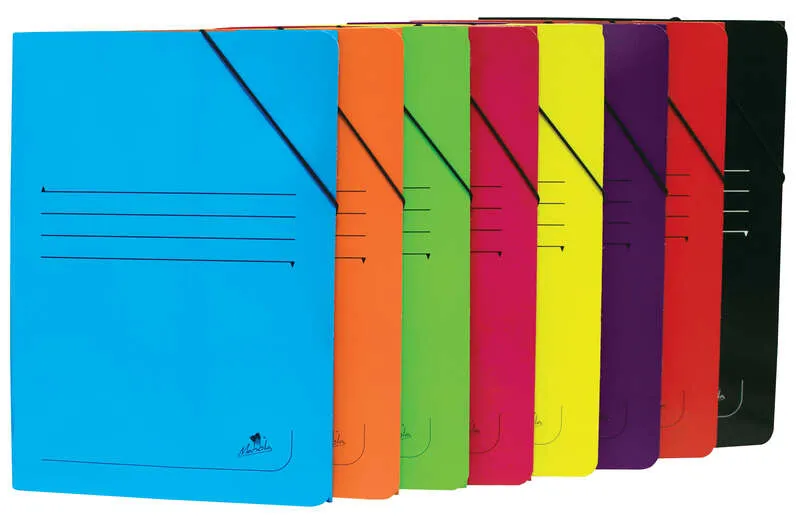 Mariola Carpeta de Cartón Plastificado Folio 500gr/m2 34x25cm Cierre Goma Elástica Colores Surtidos