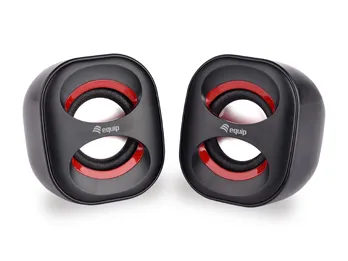 Altavoces 2.0 Equip Life Mini 6W Rms Color Negro Y Rojo Jack 3.5" Alimetancion Usb