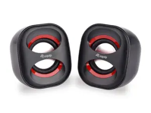 ALTAVOCES 2.0 EQUIP LIFE MINI 6W RMS COLOR NEGRO Y ROJO JACK 3.5" ALIMETANCION USB