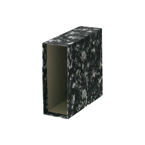 Dohe Funda de Archivador Tamaño Cuarto Natural - Medidas 226x241x82mm - Carton Forrado con Papel Impreso - Color Negro Jaspeado